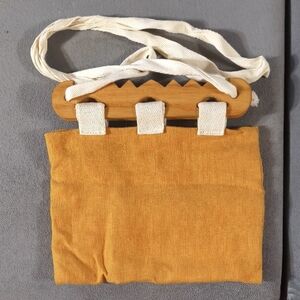 10 Items/$10 Yellow Fabric Bag with Wooden Handle